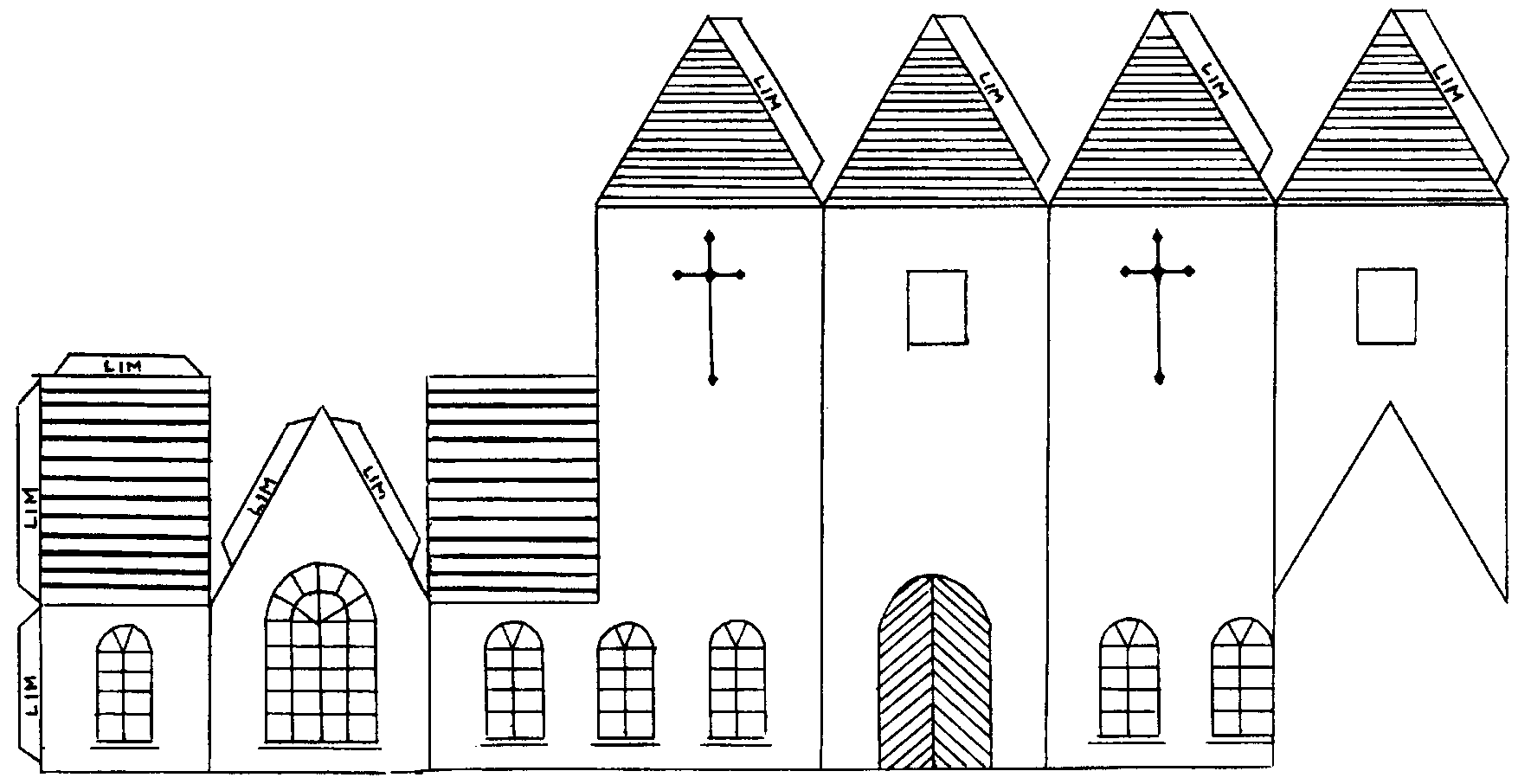 Bastelvorlage Kirche